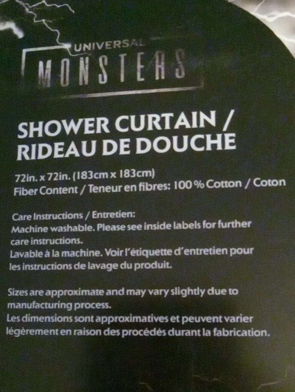 Frankenstein Graphic Shower Curtain - Green & Black
